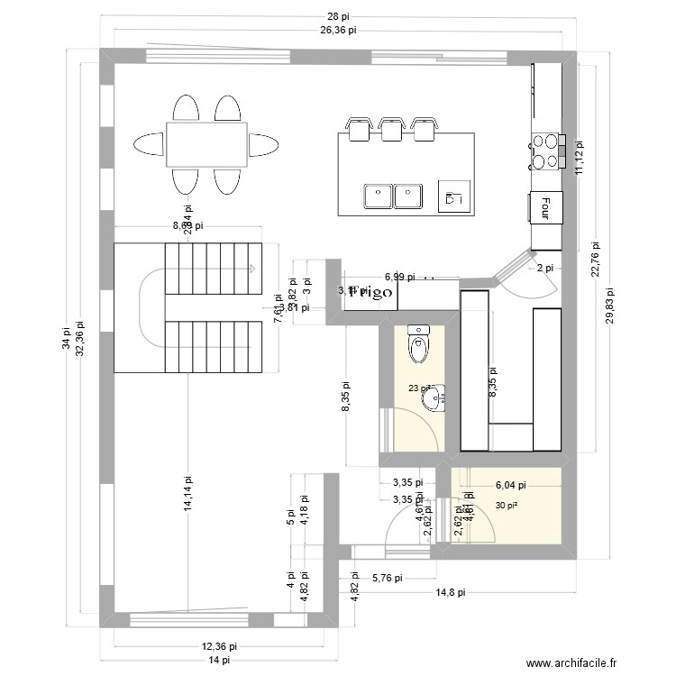 Maison2025Étage. Plan de 2 pièces et 5 m2