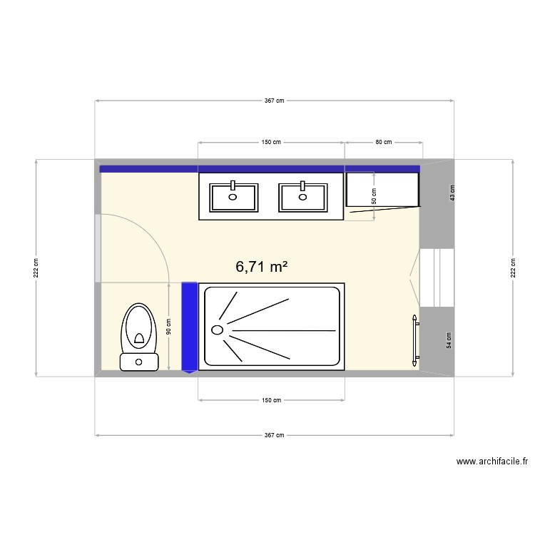 Aiguebelette. Plan de 1 pièce et 7 m2