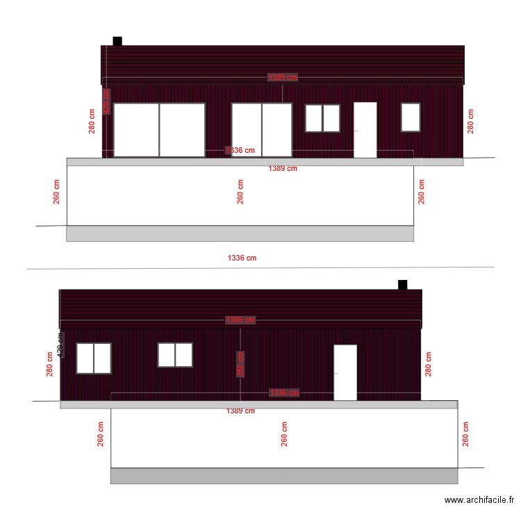 facade. Plan de 0 pièce et 0 m2