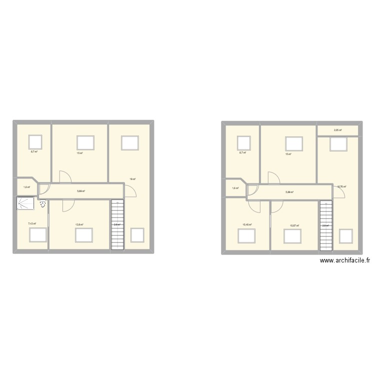 bld doulon rdc. Plan de 17 pièces et 149 m2