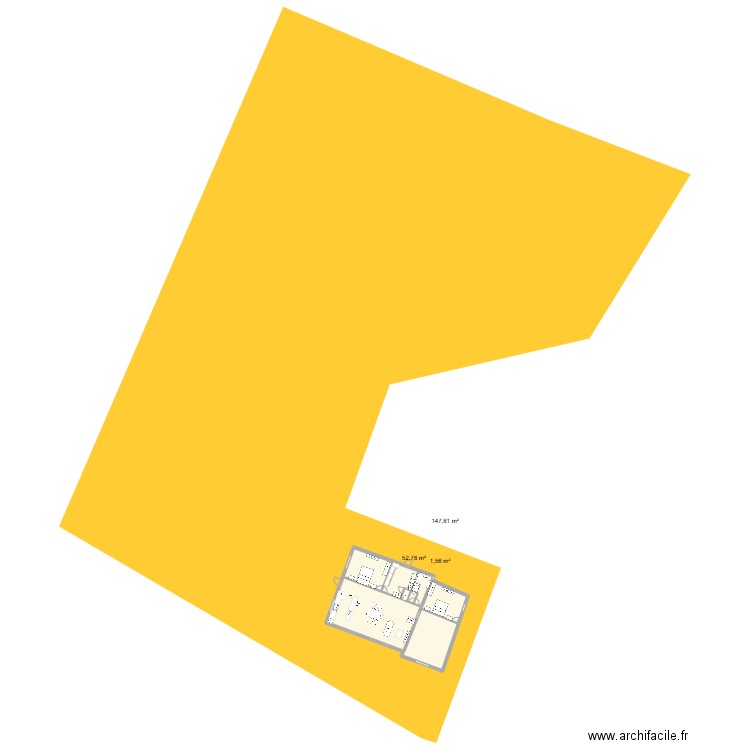 MAISON MANU. Plan de 3 pièces et 202 m2