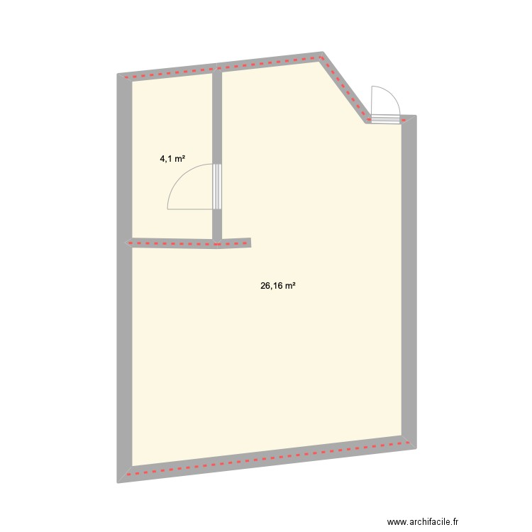 37 Tiquetonne. Plan de 2 pièces et 30 m2