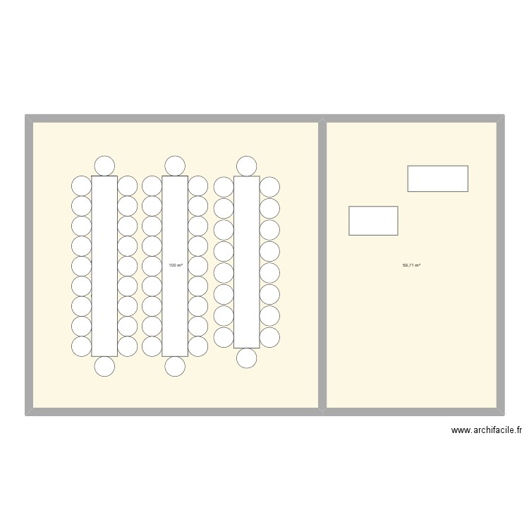 Mariage 26042025. Plan de 2 pièces et 160 m2