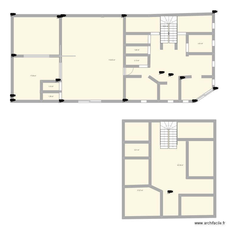 trecom. Plan de 11 pièces et 245 m2