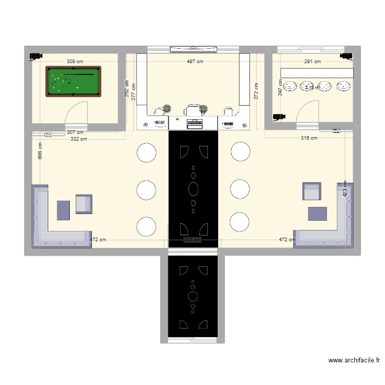 shadowrun bureau campagne enclave. Plan de 3 pièces et 82 m2