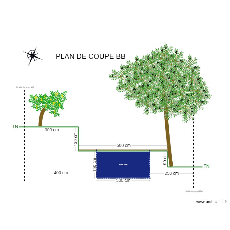 Plan de coupe Thomas Liot. Plan de 0 pièce et 0 m2