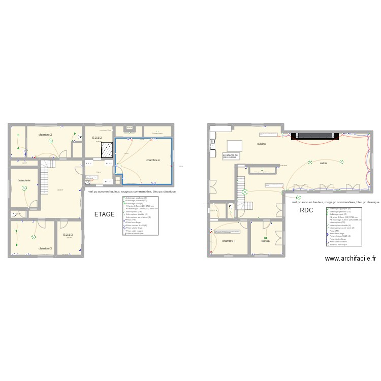 st désir 48A elec V1. Plan de 21 pièces et 315 m2