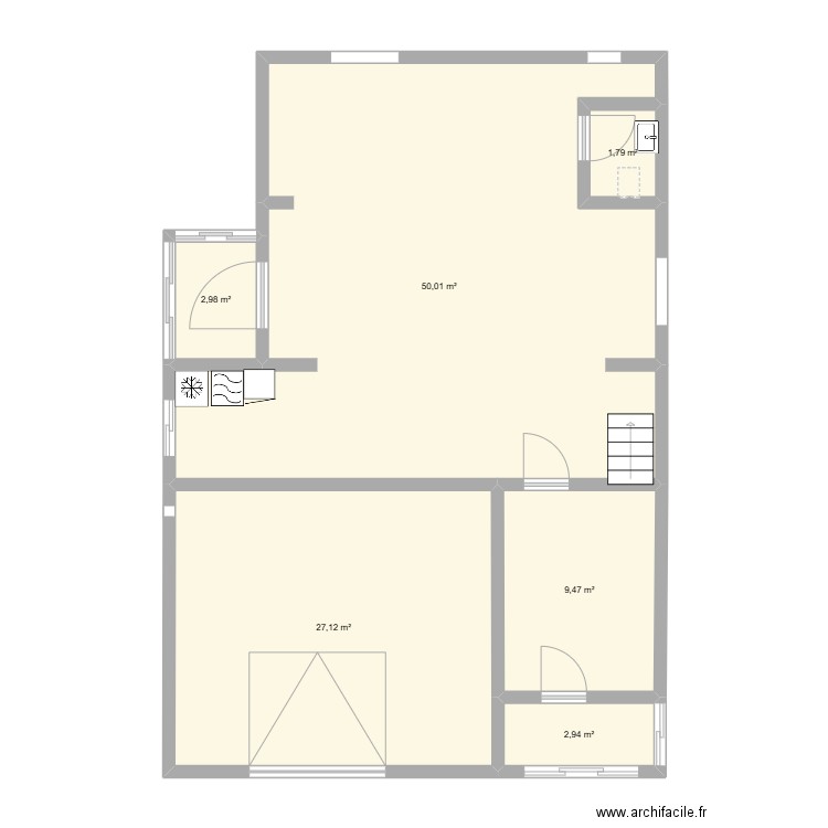 Bouillargues 1. Plan de 6 pièces et 94 m2