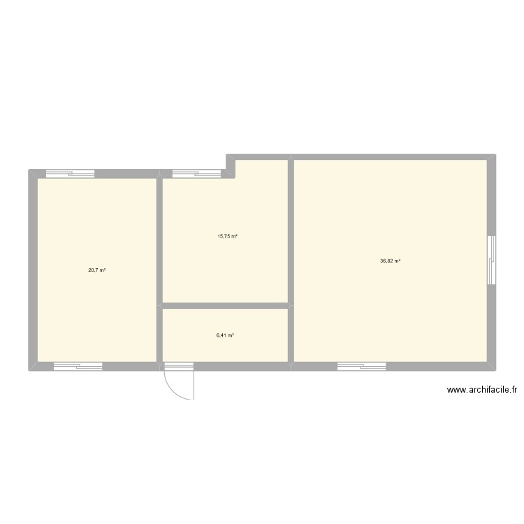 base SC. Plan de 4 pièces et 80 m2