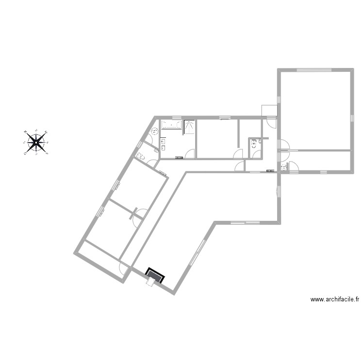 maison bis. Plan de 3 pièces et 34 m2