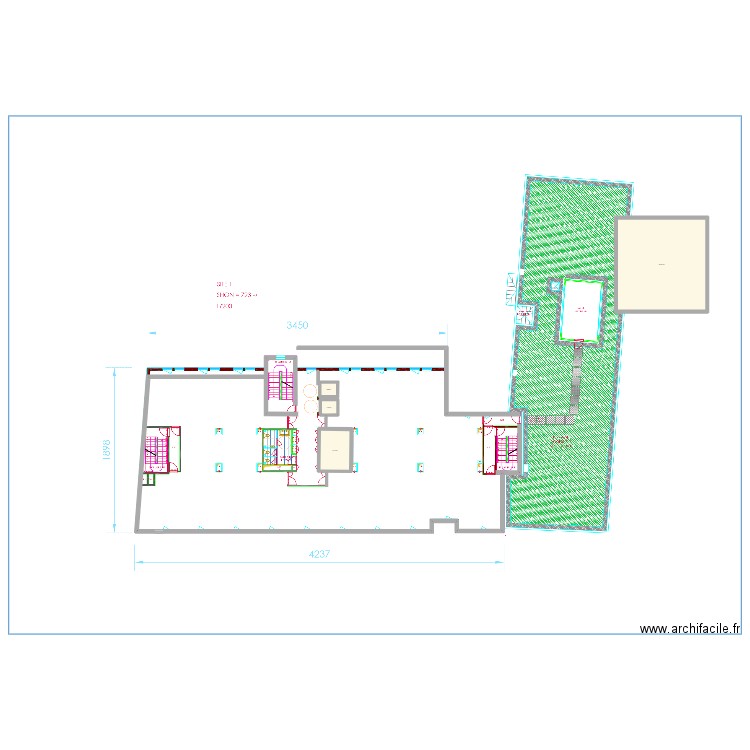 Plan Aménagement. Plan de 4 pièces et 130 m2