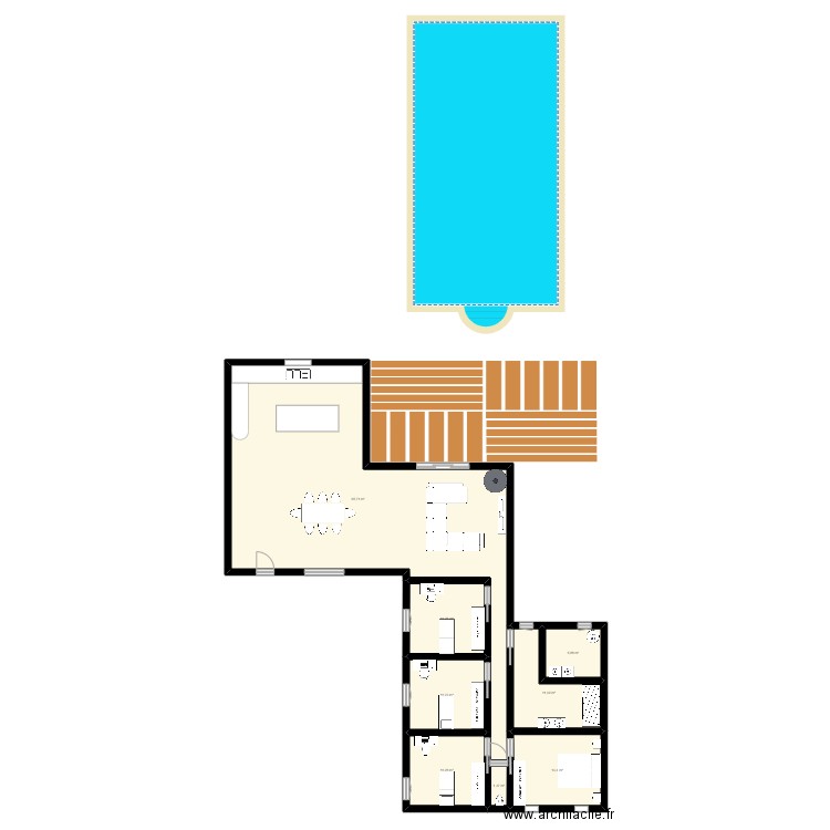 vercourt. Plan de 8 pièces et 162 m2