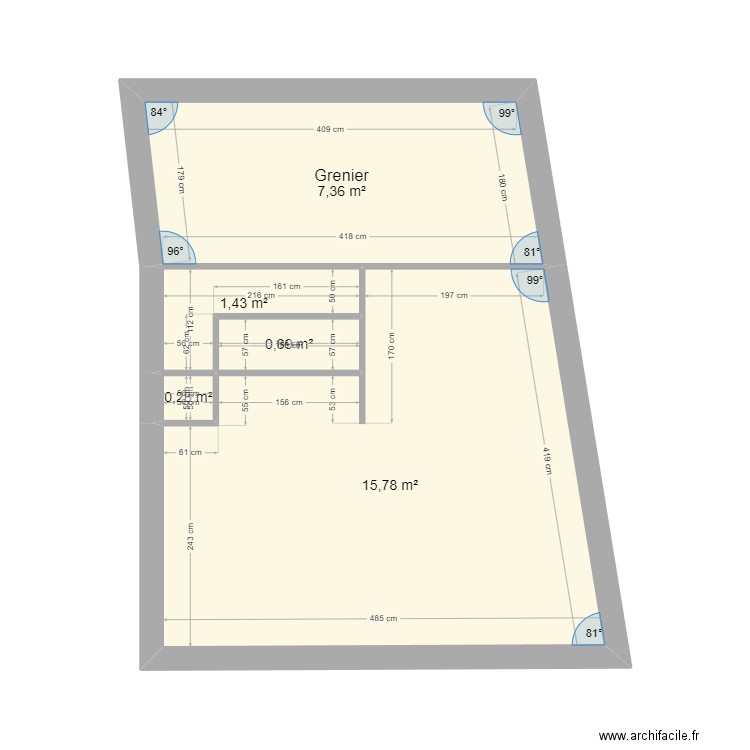 Elec Chambre 4 ETAGE. Plan de 5 pièces et 26 m2