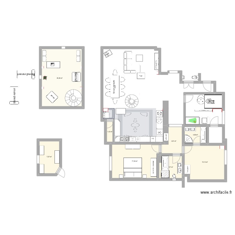 Cavour (2024). Plan de 8 pièces et 82 m2