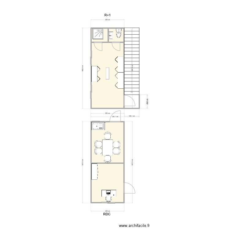 DELUERMOZ CHANTIER GENAS R+1. Plan de 5 pièces et 28 m2