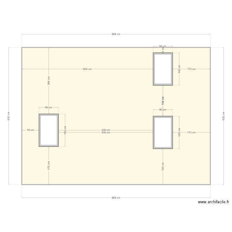 DP4 facade 2 renovation. Plan de 1 pièce et 55 m2