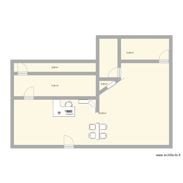 dossier vente. Plan de 5 pièces et 90 m2