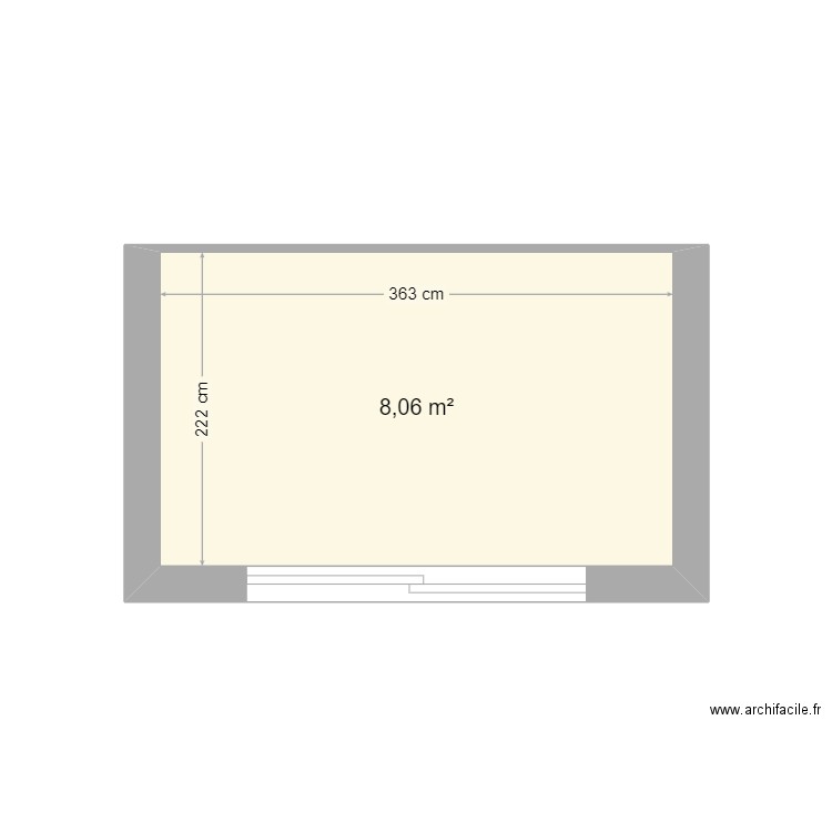 Local Piscine. Plan de 1 pièce et 8 m2