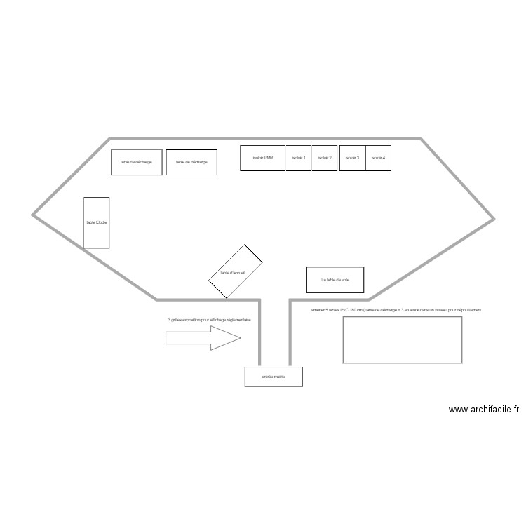 bureau de vote. Plan de 0 pièce et 0 m2