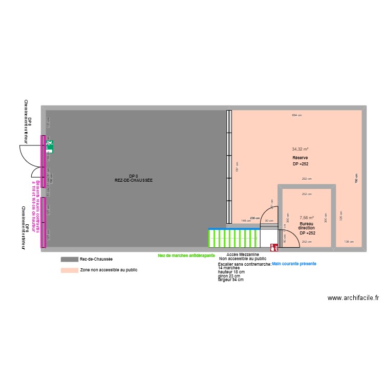 LE BEUZZ CAFÉ MEZZANINE APRES TRAVAUX. Plan de 3 pièces et 109 m2