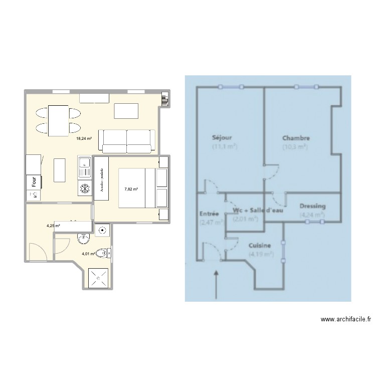 test2. Plan de 4 pièces et 34 m2