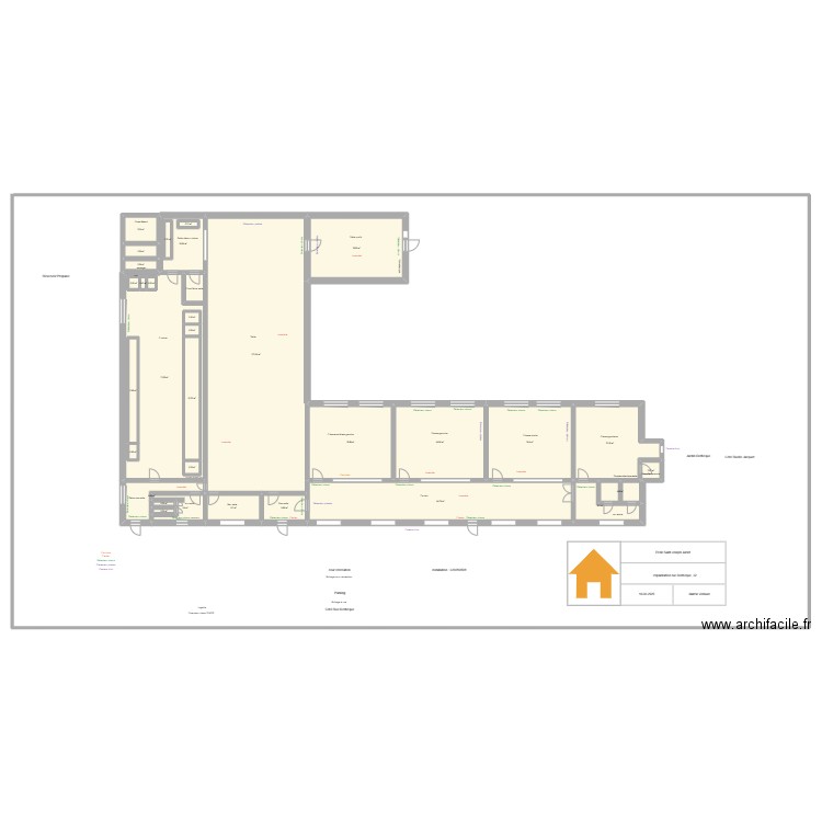 Derbèque. Plan de 32 pièces et 628 m2