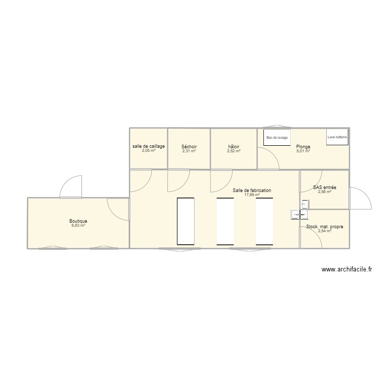 FROMAGERIE. Plan de 8 pièces et 42 m2