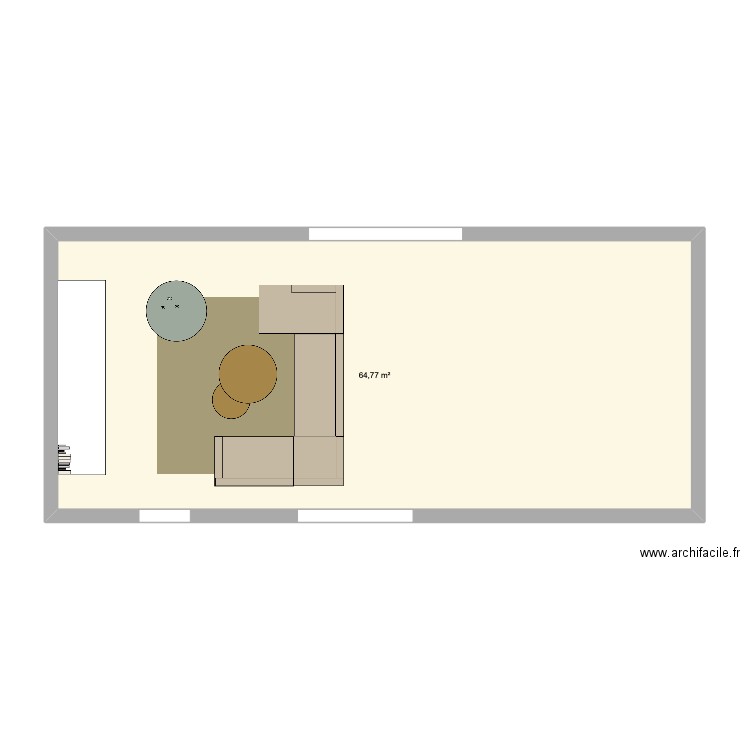 OLIVIA SALON C. Plan de 1 pièce et 65 m2