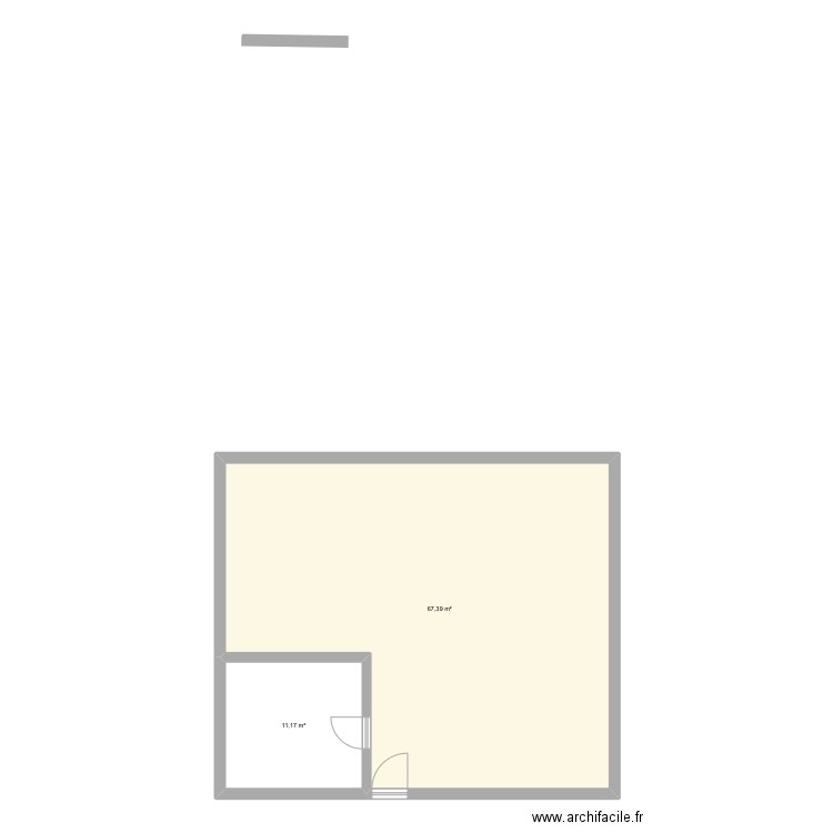 .Maison. Plan de 2 pièces et 79 m2