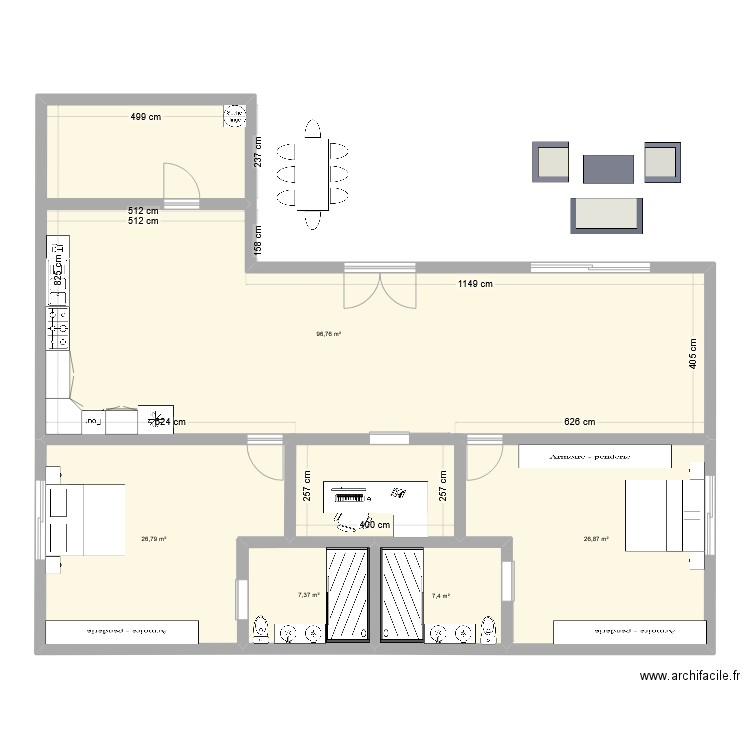 Hua Hin. Plan de 5 pièces et 165 m2