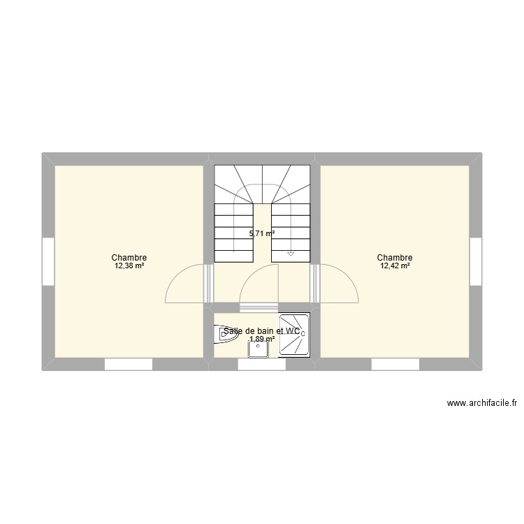 logement communal 2. Plan de 4 pièces et 32 m2