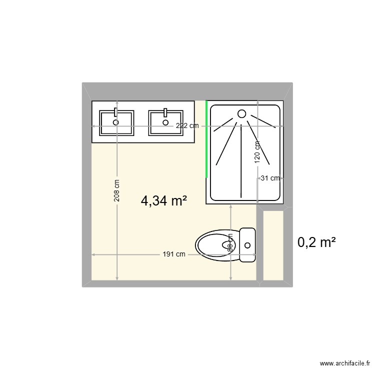 Hallez/Veyer projet 3. Plan de 2 pièces et 5 m2