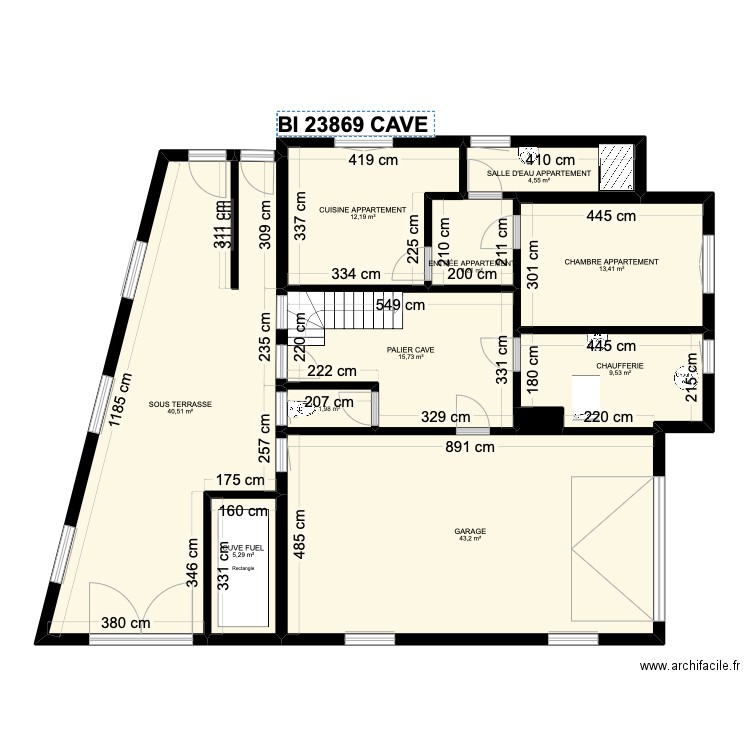 BI 23869.. Plan de 35 pièces et 415 m2