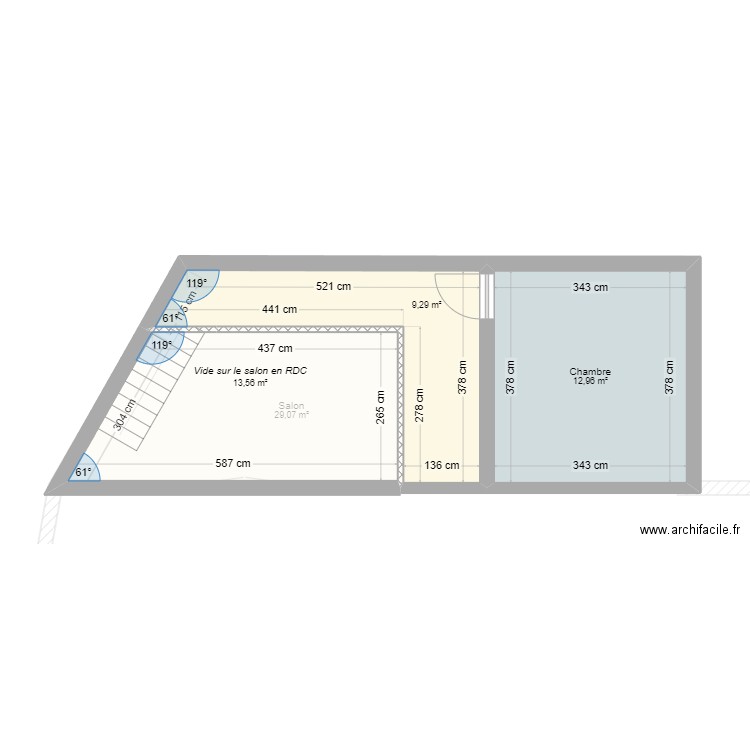 132 STALINGRAD V3. Plan de 5 pièces et 71 m2