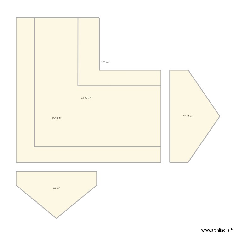 123. Plan de 5 pièces et 89 m2