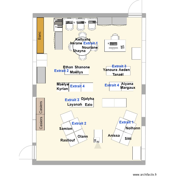 P5 - 8 GROUPEs DE 2-3 HOMO. Plan de 1 pièce et 65 m2