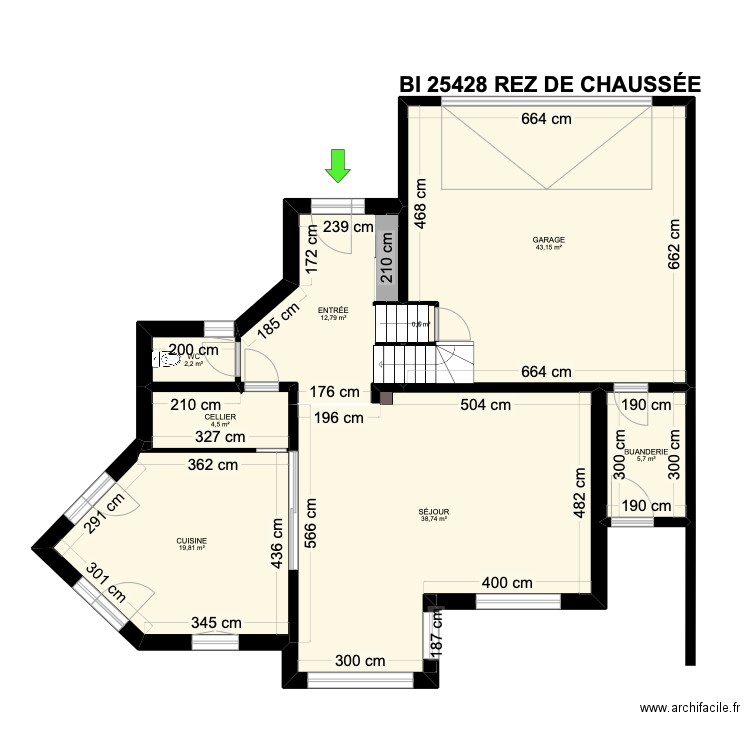 BI 25428. Plan de 28 pièces et 440 m2