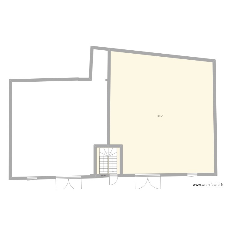 kais. Plan de 2 pièces et 120 m2