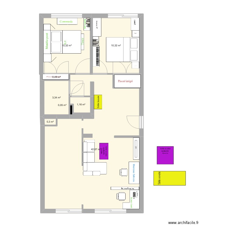 Annemasse 3. Plan de 8 pièces et 69 m2