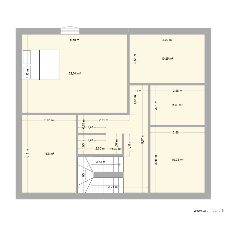 PLAN ETAGE 1. Plan de 6 pièces et 78 m2