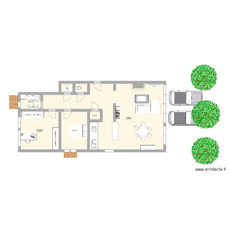 Tender. Plan de 5 pièces et 102 m2