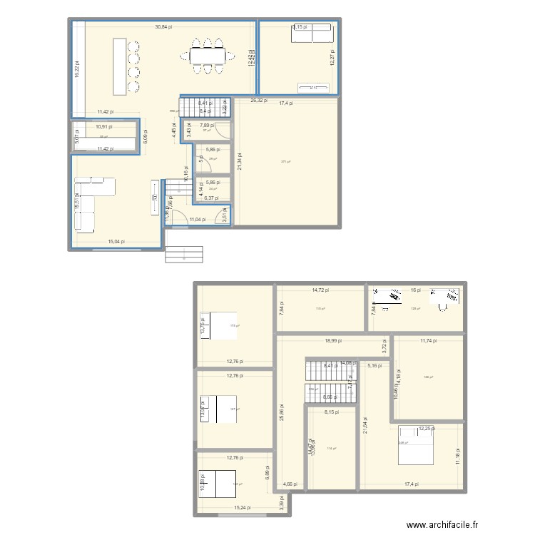 test. Plan de 15 pièces et 278 m2