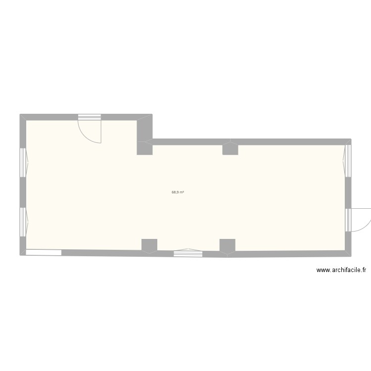 multimédia. Plan de 1 pièce et 69 m2