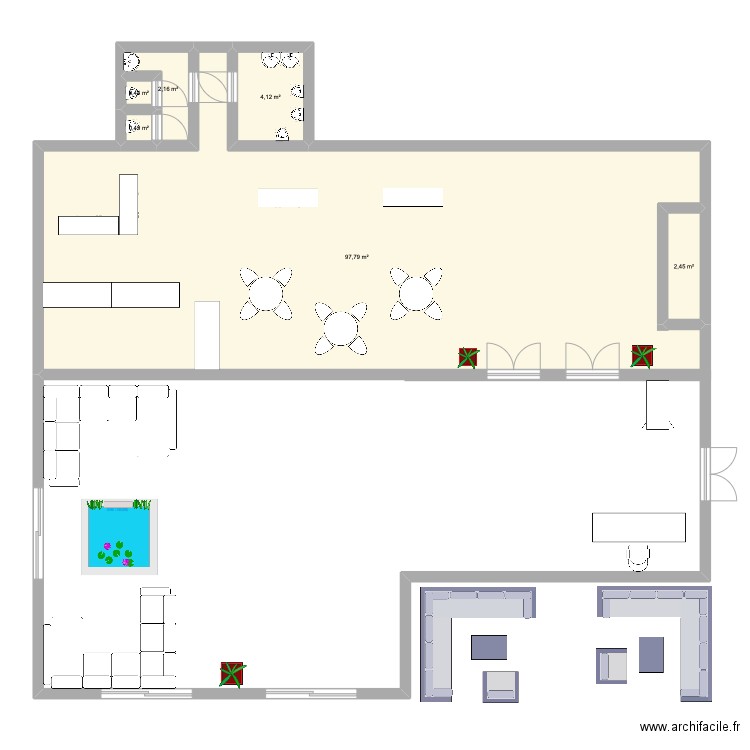 Islande plan. Plan de 6 pièces et 107 m2