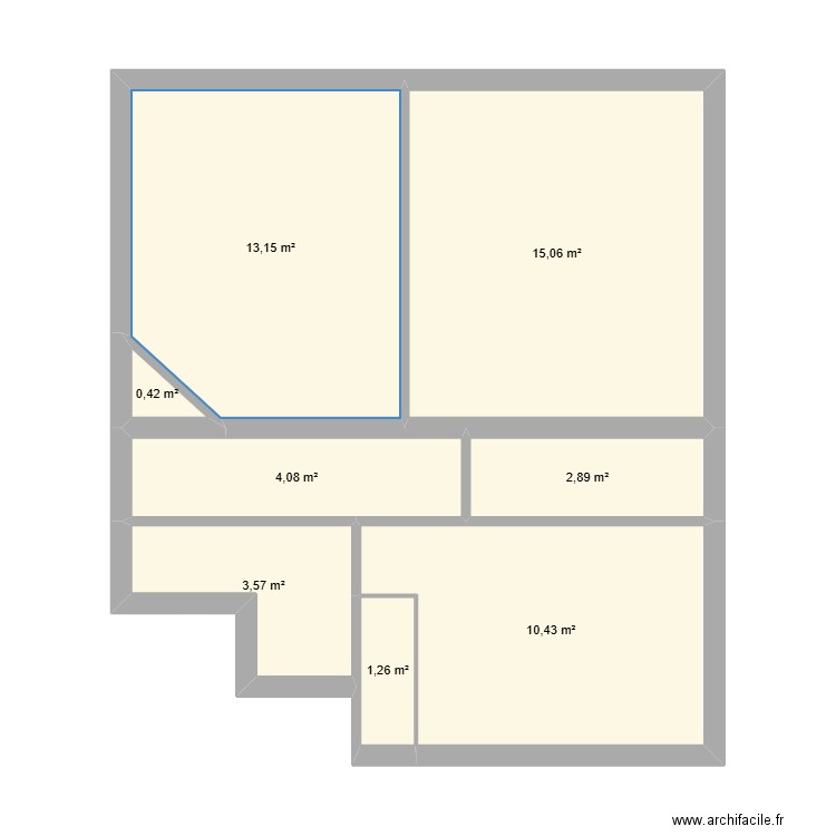 PLAN APPARTEMENT V1. Plan de 8 pièces et 51 m2