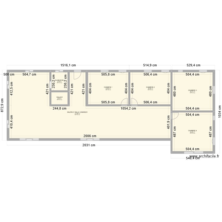 MAISON SUITE. Plan de 7 pièces et 208 m2