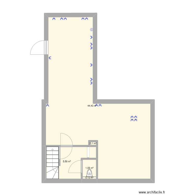 Apeldoorn beneden met bijkeuken 240V. Plan de 5 pièces et 51 m2