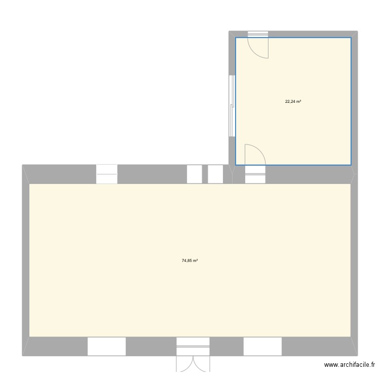 Projet Picherais -. Plan de 2 pièces et 97 m2