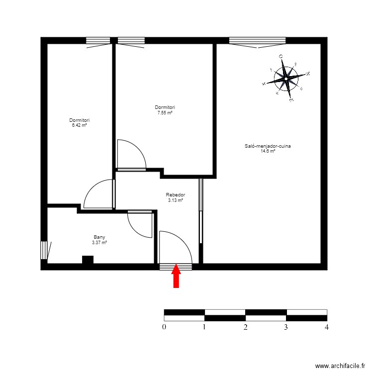 ED. CAPITOL, 4-3. ENCAMP. Plan de 5 pièces et 35 m2