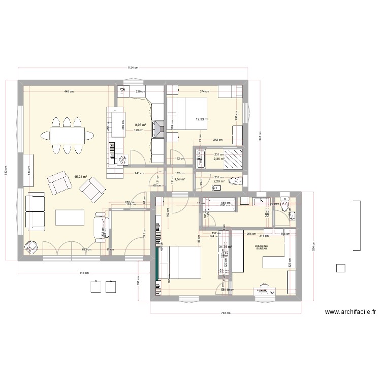 CHEENNEVIERES 6. Plan de 7 pièces et 105 m2